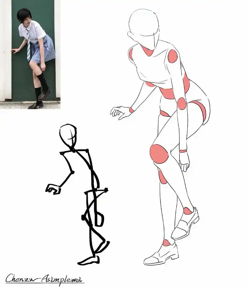 人体动态结构练习图粉丝发图我来画