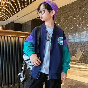 男童秋装夹克外套2021新款小学生帅气棒球服5男孩9春秋外衣12岁潮