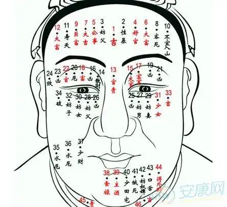 男性脸上的痣面相图|男性脸上长痣面相图