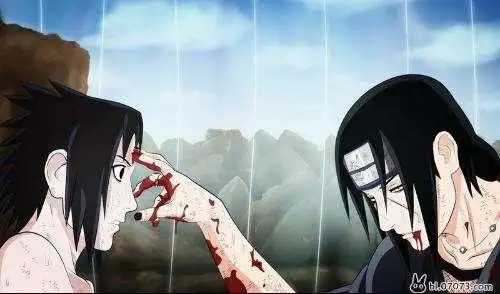 谁有火影忍者宇智波鼬指着佐助的额头的图片要清晰点