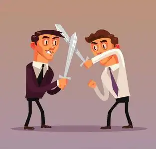 商业竞争竞争对手战斗概念孤立平面卡通平面图形插图照片