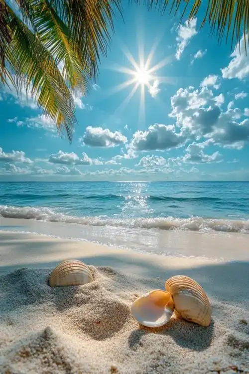 贝壳沙滩照片-贝壳沙滩作品