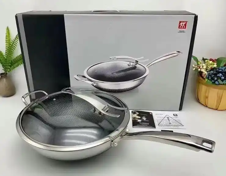 双立人不粘蜂窝炒锅