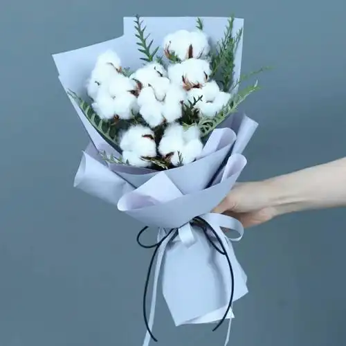 花束西安鲜花同城速递棉花天然干花北欧木棉花鲜花速递同城
