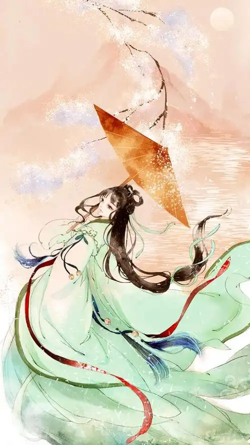 创意篇 手绘古装美女 手机壁纸 1080p