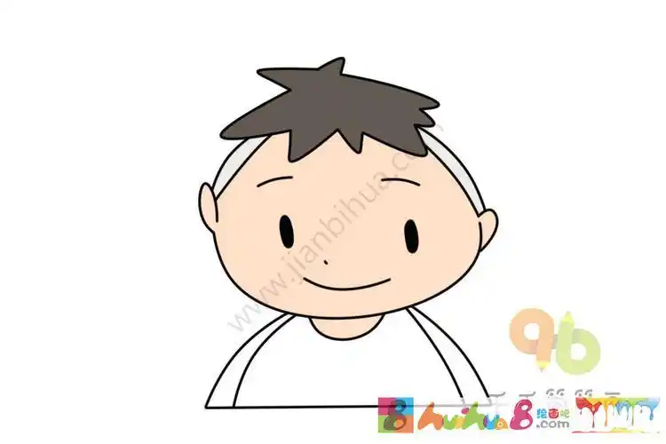 短发男孩头像简笔画图片锅盖头男孩头像简笔画韩式发型的男孩头像简笔
