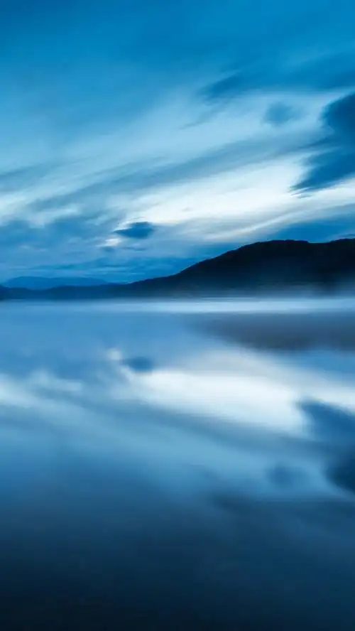 英国,英格兰,自然保护区,湖泊,傍晚,水,雾,蓝色,天空,云 iphone 壁纸