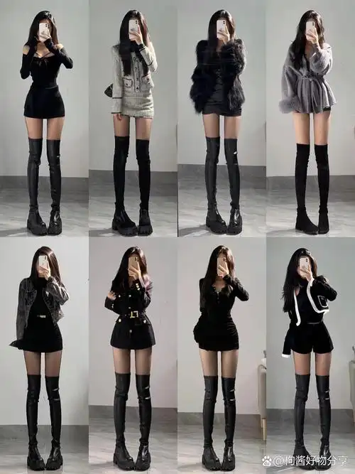 秋冬过膝靴穿搭合集每套都好爱