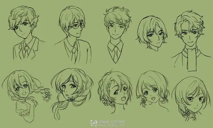 作业:从零开始学动漫之动漫人物头发的画法与训练技巧 - rh-15-163 dz