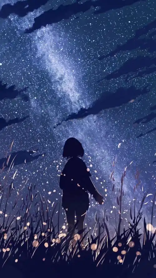 星空下唯美背影手机壁纸