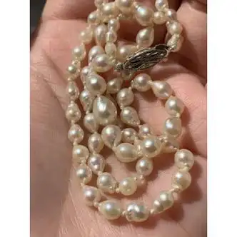 上佳古董9k金海水珍珠项链 1920年 一颗珠子磨损 不退不换【图片 价格