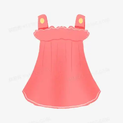 手绘插画风卡通儿童衣服粉色裙子免抠元素