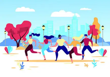 奥运会马拉松跑步元素gif动态图卡通人物冬季奶茶饮品店banner入口图