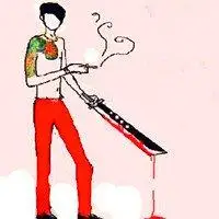 持刀砍刀黑社会男头像图