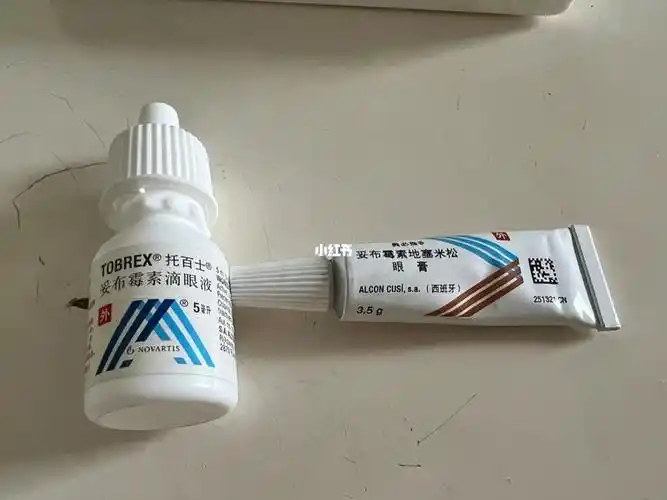 去社区医院给开了妥布霉素滴眼液滴了一瓶,晚上抹红霉素眼膏,期间同一