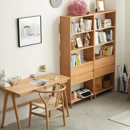 清新简约书房美搭方案 - 香木语言设计效果图 - 每平每屋·设计家