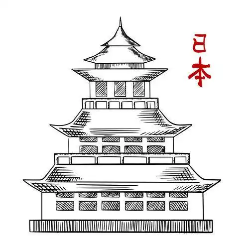 古代建筑阁楼简笔画