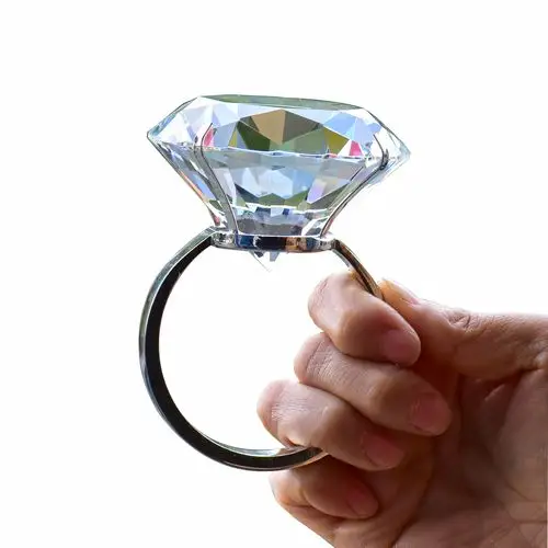 表白神器礼品水晶超大钻戒夸张结婚 情人节礼物80mm婚戒道具