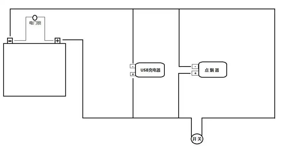摩托车电瓶怎么接多个设备的线?