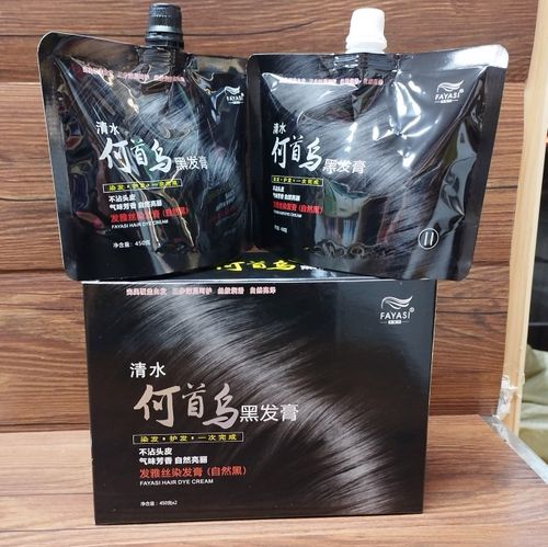 发雅丝染发膏自然黑450克x2不沾头皮气味芳香清水何首乌黑发膏