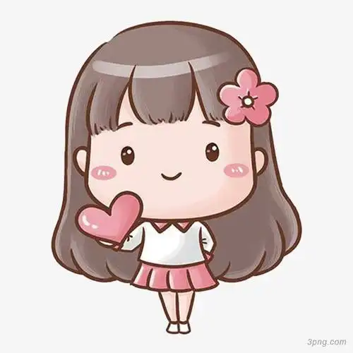 卡通可爱小女孩png素材透明免抠图片-卡通手绘
