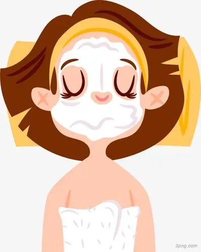 卡通贴面膜美容女孩