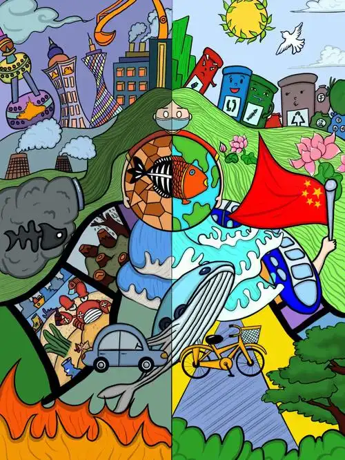 环境保护,地球环境污染防治宣传报,手抄报