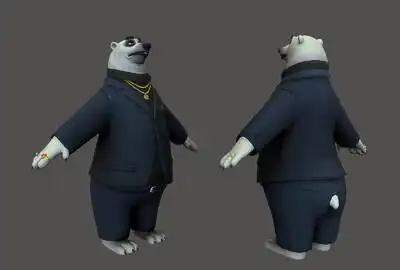 卡通 北极熊老大 保镖  疯狂动物城  动画角色