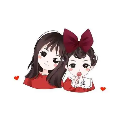 妈妈和两个女儿的卡通动漫头像 卡通头像图片大全 -【爱个性】