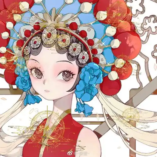 京剧花旦 画师微博:-荼壹