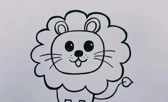 小狮子简笔画,儿童画小狮子,儿童创意画小狮子,绘画主题小狮子 - 小