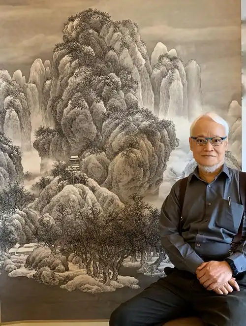 刘墉画作:临摹范宽《雪景寒林》图