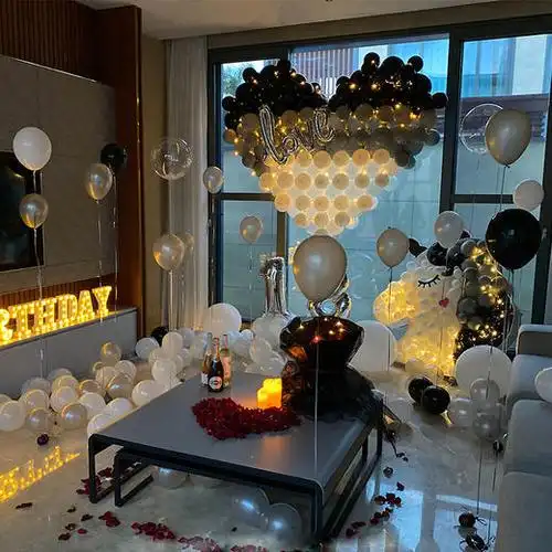 男女生18岁成人礼布置场景浪漫惊喜生日气球节日年会商务酒会上门布置