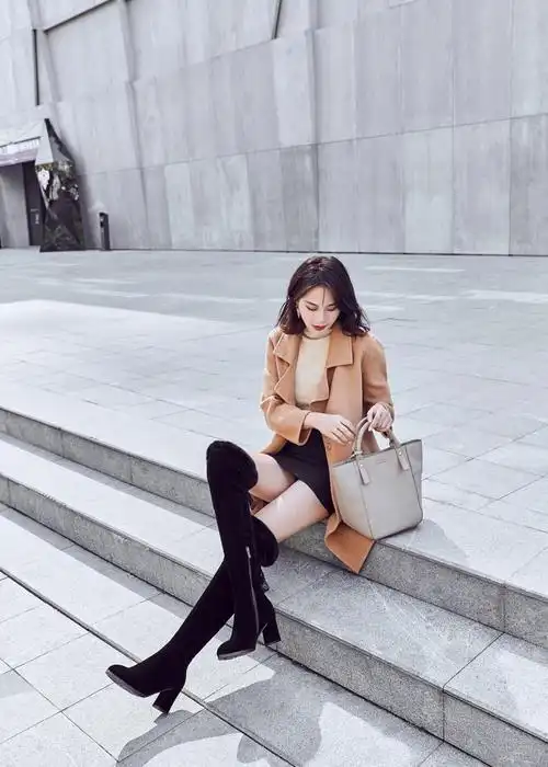 格瑞迪欧雪地靴女高筒靴2018秋冬新款厚底内增高休闲棉鞋中跟过膝长靴