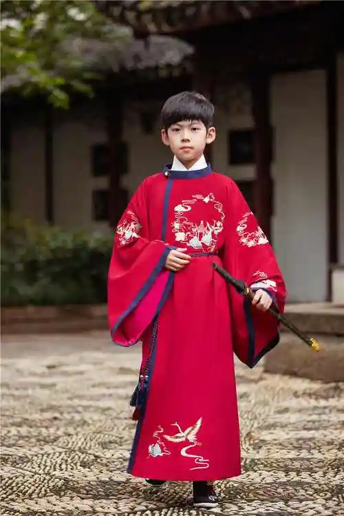 2021新款唐装汉服男童秋冬季古装儿童公子少爷服中国风