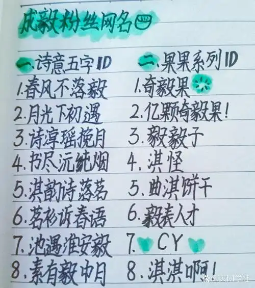 成毅粉丝网名☺