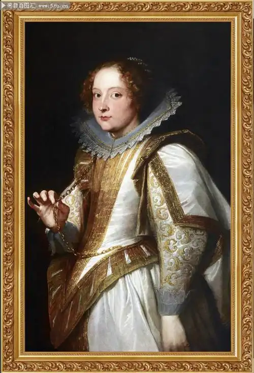 欧洲美女人物肖像画油画图片素材