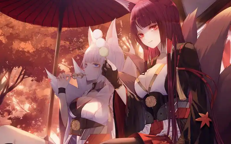 橙色系动漫场景高清电脑桌面壁纸