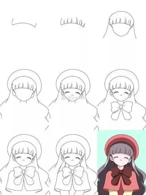 简单的卡通人物绘画过程简笔画