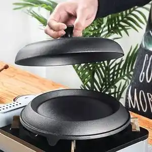 饼折锅无涂层老式粗粮煎饼锅烙饼锅家用摊黄子锅铸铁锅鏊子摊饼锅