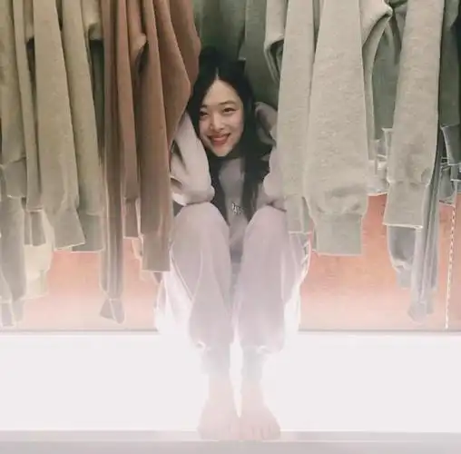 自带热搜体质的小公主崔雪莉,今天在ins上分享了自己在衣柜的照片.
