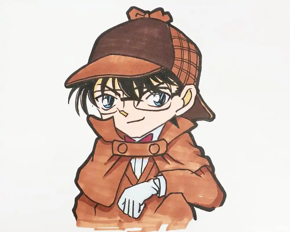 名侦探柯南2简笔画画画步骤简单易画超级简单