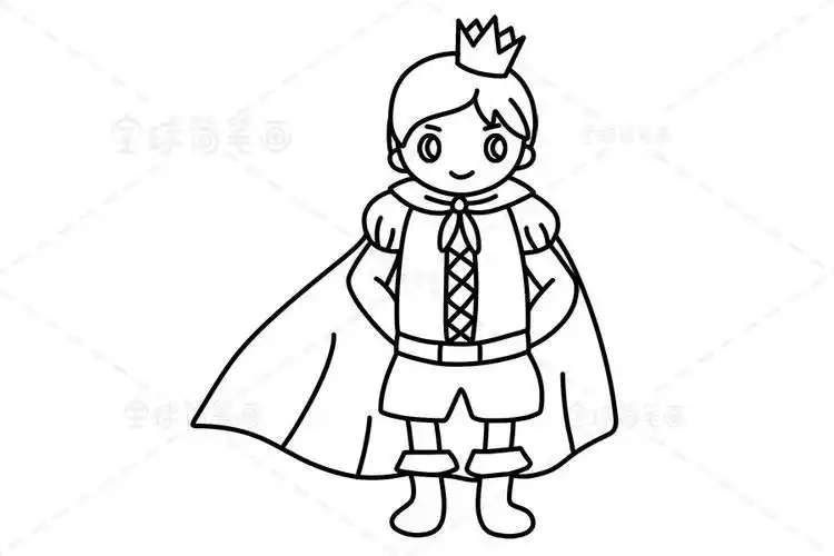 涂色画 人物涂色画 英俊王子 02 访问18511 来源全球简笔画卡通王子