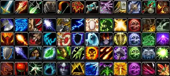 游戏周边  这张截图完全由《魔兽世界》中的图标组成,如果按照职业和