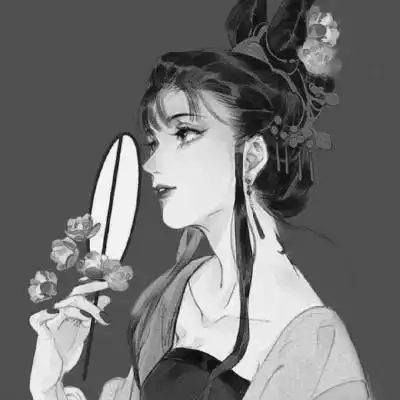 黑白系古风女头