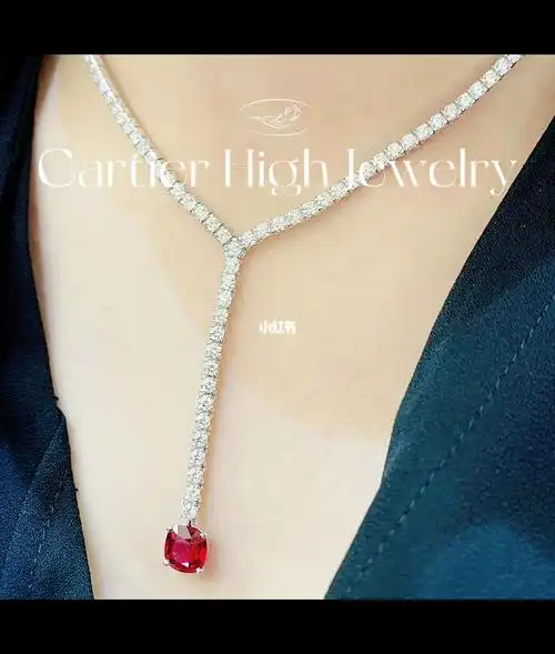 卡地亚高级珠宝红宝石项链rubyxdiamond