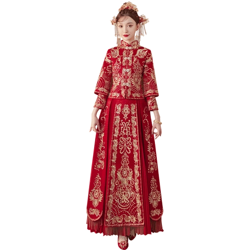 结婚礼服龙凤褂大码新娘新款嫁衣高端中式出租秀禾服租赁2023新款