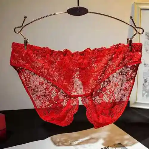 开档内裤女免脱蕾丝性感少妇超骚激情火辣全透明激情学生丁字裤头