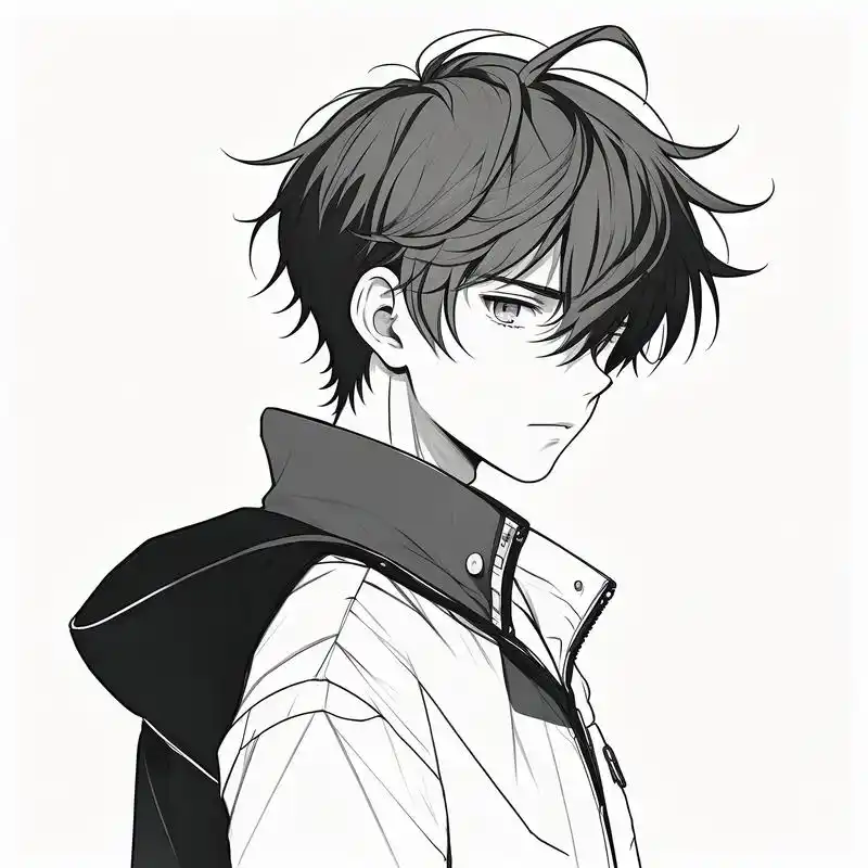 黑白素描男生头像99太帅了 黑白素描的男生头像,帅气又神秘,线条感