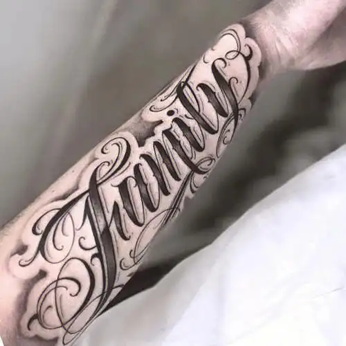 设计  #纹身也清新  #我的纹身分享  #奇卡诺花体字纹身  #英文花体字